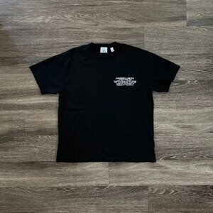 Burberry Location Print Cotton Oversized T-Shirt – Size Small – Black, Designer